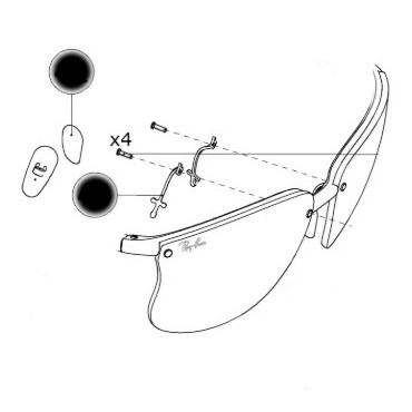 mostek wsporniki nanośników do ray-ban rb 4322 m ferrari