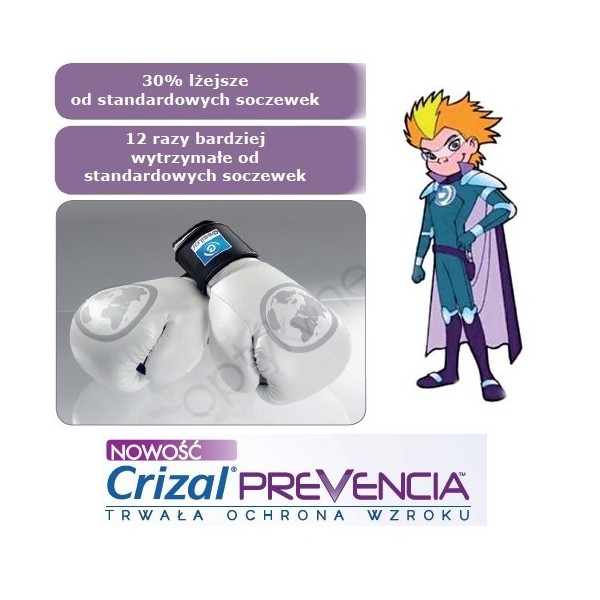 szkła polwęglanowe policarbonowe dla dzieci Airwear Junior Crizal Prevencia z filtrem Blue