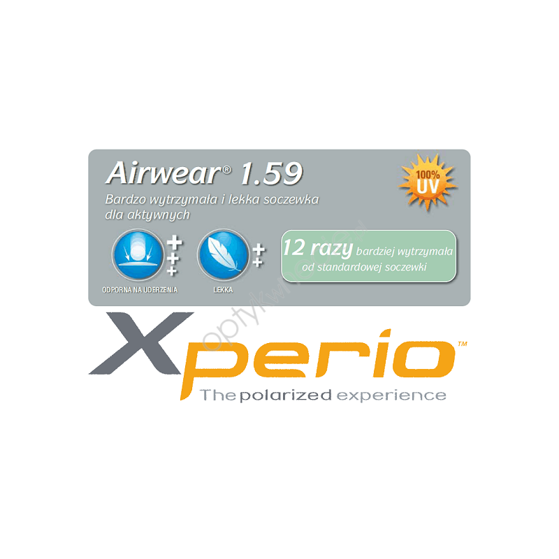 Poliwęglanowe szkła z polaryzacją Airwear Xperio Crizal Sun UV