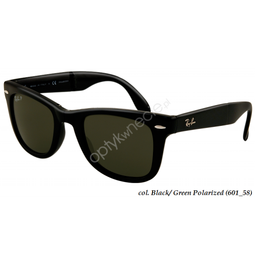 okulary przeciwsłoneczne z polaryzacją ray-ban wayfarer folding rb 4105 601/58