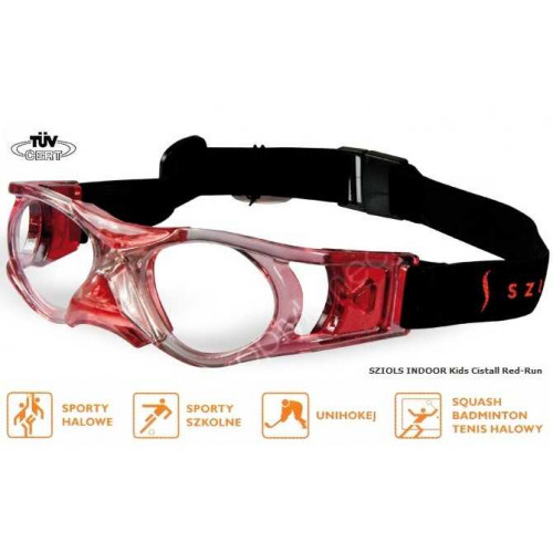 Sziols Indoor Kids Cristall Red-Run - sportowe okulary ochronne dla dzieci