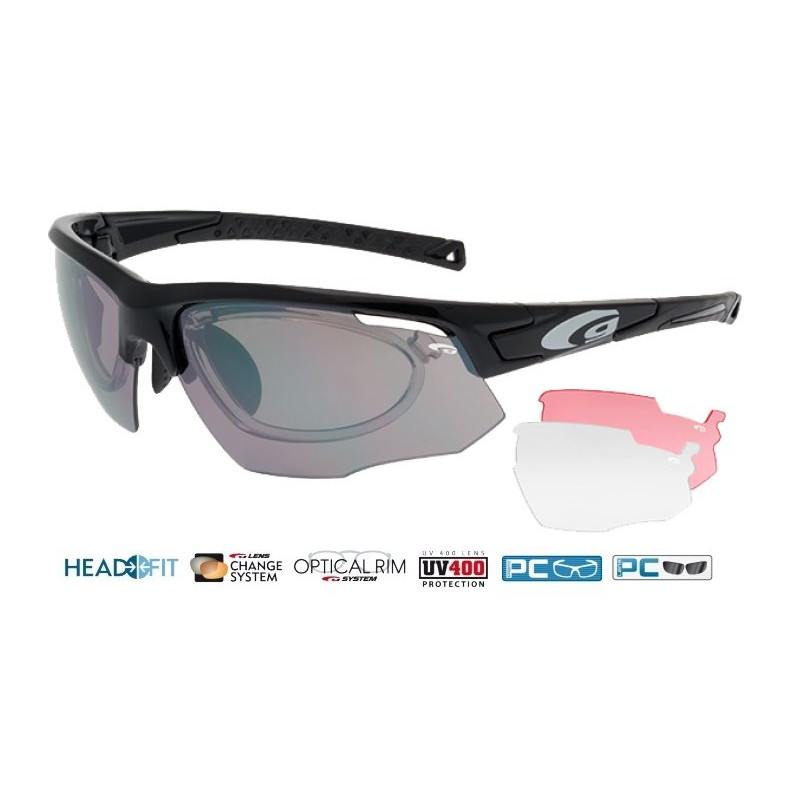 okulary sportowe outdoor'owe Goggle E636-1R czarne z połyskiem