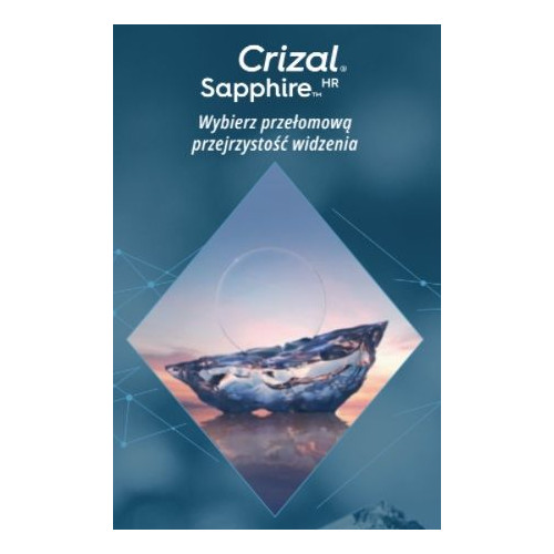 Stylis 1,67 Crizal Sapphire HR bardzo cienkie szkła z antyrefleksem